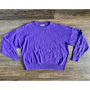 Vintage 1990s Purple Geometric Patterned Sweater What's Next Quality Fashion